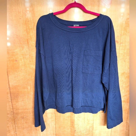 CALIA by Carrie Underwood Blue Boxy Long Sleeve Sweatshirt - Picture 1 of 3